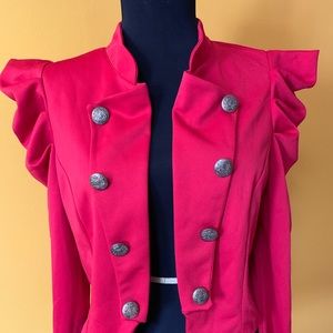 Red military style jacket